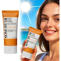 SOMBEYMI Centella Asiatica Sunscreen Vitamin Hyaluronic Acid Spf 50 Effectively Protects Against Uva Rays Moisturizing Sunscreen