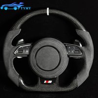For the audi A1, A3, A4, A5, A6, A7A8, Q3 and Q5, Q7, TT, the R8 custom carbon fiber suede sports steering wheel with flat