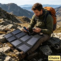 25W-100W Portable Solar Panel 5V USB Foldable Waterproof High Efficiency EESbao for Outdoor Hiking Survival Gear Power Bank