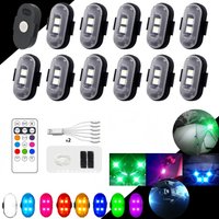 AliExpress NONE Wireless Remote LED Strobe Light 8 Colors USB Rechargeable Car Motorcycle Bike Aircraft Warning Anti-collision Flashing Lamp