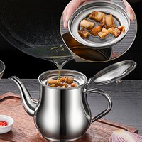 Filter Oil Pot Stainless Steel Household Leak-proof Wine Pot Pouring Oil Bottle Seasoning Tank Kitchen Supplies 24 Oz Pot Oil Ta