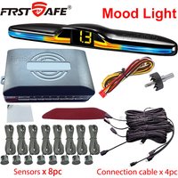 FirstSafe Factory Front and Rear Parking Sensor Kit Mood Light Display System Backup Monitor Detector Assistant 6 8 Radar Sensor