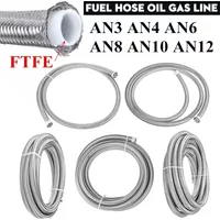 1M/3M/4M/6M AN3 AN4 AN6 AN8 AN10 Racing Hose 304 Stainless Steel Braided PTFE Brake Hose E85 Fuel Oil Line Oil Cooler Hose Pipe