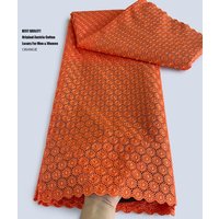 Delicate Embroidered Austria Cotton Lace Silky African Polished Inspired Voile Fabric For Rich Family Event Occasional Wear
