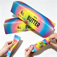 Colorful Butter Stick Squishy Fidget Toys Elastic Cheese Stick Funny Decompression Stress Anxiety Relief Game Squeeze Prank Toy