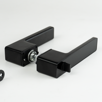 VERQNI MANIGLIE & ACCESSORI JL-02 Matte Black Mute Rectangle Modern Aluminium Door Handle Magnetic suction Lock