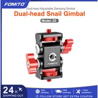 FOMITO Aluminum Alloy Dual Tripod Head 1/4 Screw DSLR Monitor Bracket Adjustable Photography Expansion Accessories