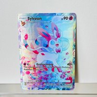 Pokémon Sylveon English Card Holographic Texture Perfect Condition DIY Premium Anime Collection Card
