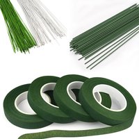 Crinkled Crepe Paper Decorative Floral Tapes Stem Wire For Christmas Children's Day Party Kid Child DIY Handmade Flower Material