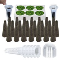 Kit de support de jardinière hydroponique pour jardin intérieur, système de pépinière sans sol, pot de culture, éponge, supplément de graines, dosettes, démarreur de semis