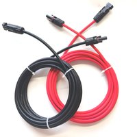2/3/5/6/10/15Meters 4mm2/6mm2 Black/Red Solar Extension DC Cable 12/10AWG Wire with PV DC Connectors Used in Solar Panel System