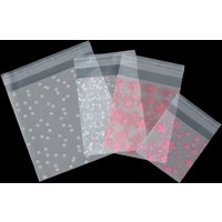 100Pcs Frosted Cherry Blossom Snow Pattern Bag DIY Gift Bag Semi Transparent Self-adhesive Bag Gift Bag Candy Biscuit Holiday