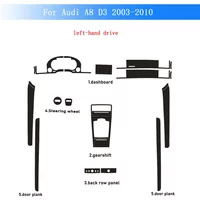 Carbon Fiber For Audi A8 D3 2003-2010 Car Film Interior Sticker Center Console Gear Dashboard Air Door Handle Lift Panel