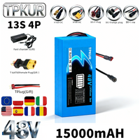 48V 13S 4P 18650 Rechargeable Battery Pack with BMS Board Fast Charger for 200-1000W Commute Devices