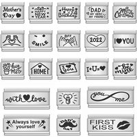 New Fashion Christmas Valentine's Day Pretty Personality Italian Charm Link Fit 9mm Bracelet Stainless Steel Making DIY Jewelry