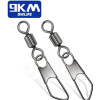 50Pcs A-Type Pin Fishing Lure Connector, Stainless Steel Rolling Snap Swivel Quick Change Fishing Accessories