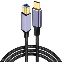 Male to Male USB C to USB B 3.0 Cable Braided Nylon Gold Plated Type-C Printer Cable Durable Data Transfer for Epson HP Canon