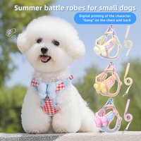 Dog Cat Harness Vest Walking Lead Leash For Puppy Dogs Collar Polyester Adjustable Mesh Dog Harness For Small Medium Pet Accesso