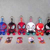 Spot HotToys Spider-Man COSBI Plush Toy Pendant Blind Box Marvel Comics Venom Schoolbag Doll Gift for Children.