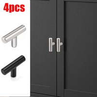 4Pcs T-Bar Cabinet Pull Drawer Knobs Modern Kitchen Drawer Handles Cabinet Hardware with Screws for Kitchen Cupboard and Dresser