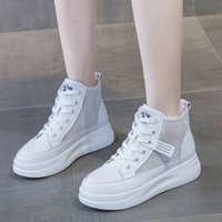 Women'S High Top New Korean Style White Platform Sneakers All Match Thick Sole Casual Shoes Ladies Sports Shoes For Women