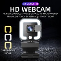4K Full HD Webcam 1080P Web Camera Auto Focus With Fill-in Light Microphone 2K USB Plug Web Cam For PC Computer Laptop Video