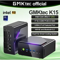 GMKtec NucBox K15 Mini PC Intel Core Ultra 5 125U DDR5 4800Mhz Pcie 3.0 SSD Windows 11Pro WIFI 6E BT 5.2 Full-featured USB4.0
