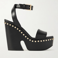 Gold Metal Rivet Plaftorm Leather Sandals Sexy Round Toe Shingback Straps Customized New Arrivals Fashion Women Modern Shoes