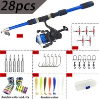 Complete Fishing Rod Kit for Novices, Lightweight Travel Fishing Gear with Line Lures Hooks