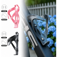 1/2pcs Bicycle Water Bottle Holder ABS One-piece Carbon Pattern Road Bike Water Bottle Cup Holder Cycling Equipment Accessories