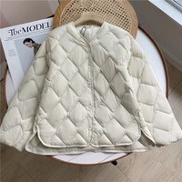 2023 nouveau automne hiver Ultra léger sans col doux doudoune femmes décontracté ample simple boutonnage 90% duvet de canard manteau femme