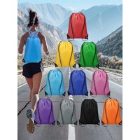 1-10 Colors Drawstring Backpack Bags Sack Pack Tote Storage Polyester Drawstring Bag Bulk for Sports, Gym, Travel, Swimming