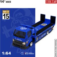 Cool Car 1:64 Royal Blue No. 15 H300 Flatbed Transport Vehicle Simulation Alloy Car Model for Collection&Display&Gift
