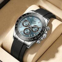 2026#MOLDOA A men's silver and black business-casual niche three-dial calendar watch with a steel strap