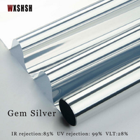 Autocollant de fenêtre résistant aux UV, contrôle de la chaleur, miroir unidirectionnel, Film réfléchissant, Protection de la vie privée, auto-adhésif décoratif pour la maison, argent