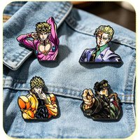 JoJo Jotaro Kujo Enamel Pins Giorno Giovanna Dio Kira Yoshikage Brooches Badges Backpack Lapel Decor Props Fans Collection Gift