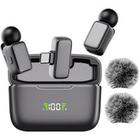 Mini Wireless Lavalier Microphones with Charging Case Clip-on Lavalier Microphone Wireless for Video Recording, Vlogging