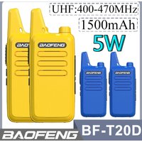 2PCS Baofeng BF-T20D Mini Walkie Talkie 5W USB-C Charge 1500mAh Portable Two Way Radio Upgrade of BF-C5 for Hunting Child's Gift