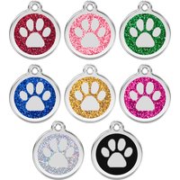 100PCS Anti-lost Custom Dog ID Tag Engraved Shiny Pet Dog Collar Accessories Personalized Cat Puppy ID Tag Alloy Round Paw Name