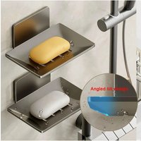 Bathroom Aluminum Alloy Holder Soap Dish with Drain Water Free-Punching Wall Mounted Soap Box Organizer Bathroom Accessories