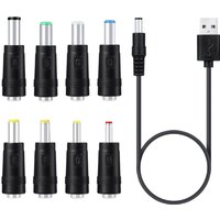 Universal 5V for DC Power Cable USB to for DC 5.5x2.1mm 3.5mm 4.0mm 4.8mm 6.4mm Plug Charging Cord Adapter Fit for Route