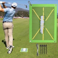1 New Golf Ball Mat Practice Swing Pad Indoor/Outdoor Hitting Pad Training Aid (4 Nails + 1 Button)