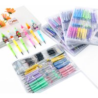 100Pcs/Box Ballpoint Pen DIY Bead Pen Plastic Beading School Office Writing Supplies Stationery Wedding Gift