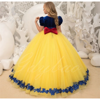Yellow Luxury Flower Girl Dress White Snow Princess Customised Party Prom Pageant Vestido Little Girl First Communion Ceremony