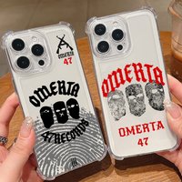 Luxury Omertas Maes 47 Fashion Phone Case For iPhone 17 16e 16 15 14 13 12 11 Mini Air Pro Max Plus Anti Fall Transparent Cover