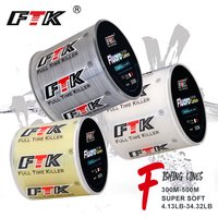 FTK 300/500m Fluorocarbon Coating Fishing Line 4.13LB-34.32LB Carbon Fiber Leader Line Fishing Lure Wire Sinking Line Japan