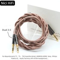 Nici HiFi-20 2-core Headphone Cable Dual 3.5 to 4.4/3.5/2.5mm Balanced Cable for Beyerdynamic T1、T5、 T5P