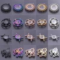 1Pc Witchcraft Triple Moon Star Sun Glass Floating Locket Pendant Trendy Flower Sea Octopus Diy Hair Relicario Colgantes Jewelry