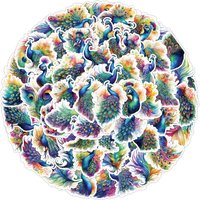 50PCS Fantasy Peacock Waterproof Graffiti Stickers For Helmet Bicycle Hand Account Pencil Case Decals BulingBulingStickers Store