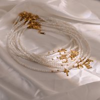 Stainless Steel Initial Heart Necklace for Women Natural Shell Beads Letter Choker Fashion Jewelry Boho Streetwear Collier Femme